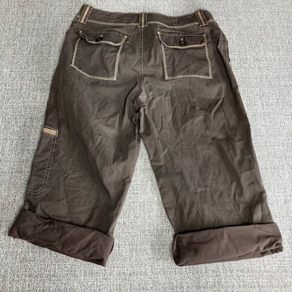 Eddie Bauer Cargo Pants Capri Women's Straight Brown Casual Relaxed Size 6 - Picture 7 of 16